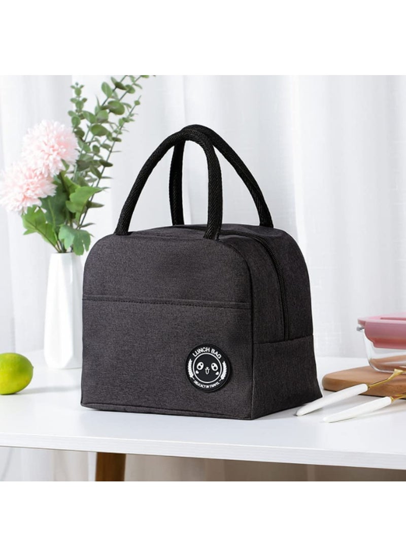 DIVHUK DIVHUK Insulated Lunch Box Bag for Men Lunch Bags for Office Women Leakproof Tiffin Bag Durable Lunch Box Bag for Adults Black  - Image 2