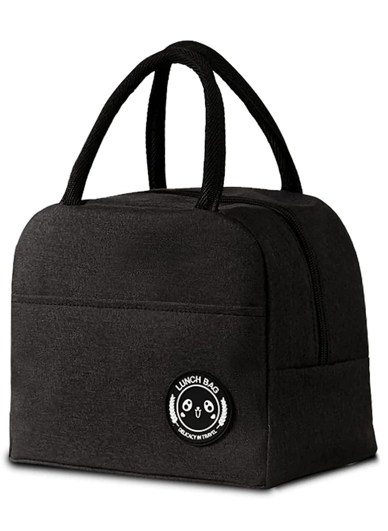 DIVHUK DIVHUK Insulated Lunch Box Bag for Men Lunch Bags for Office Women Leakproof Tiffin Bag Durable Lunch Box Bag for Adults Black  - Image 1
