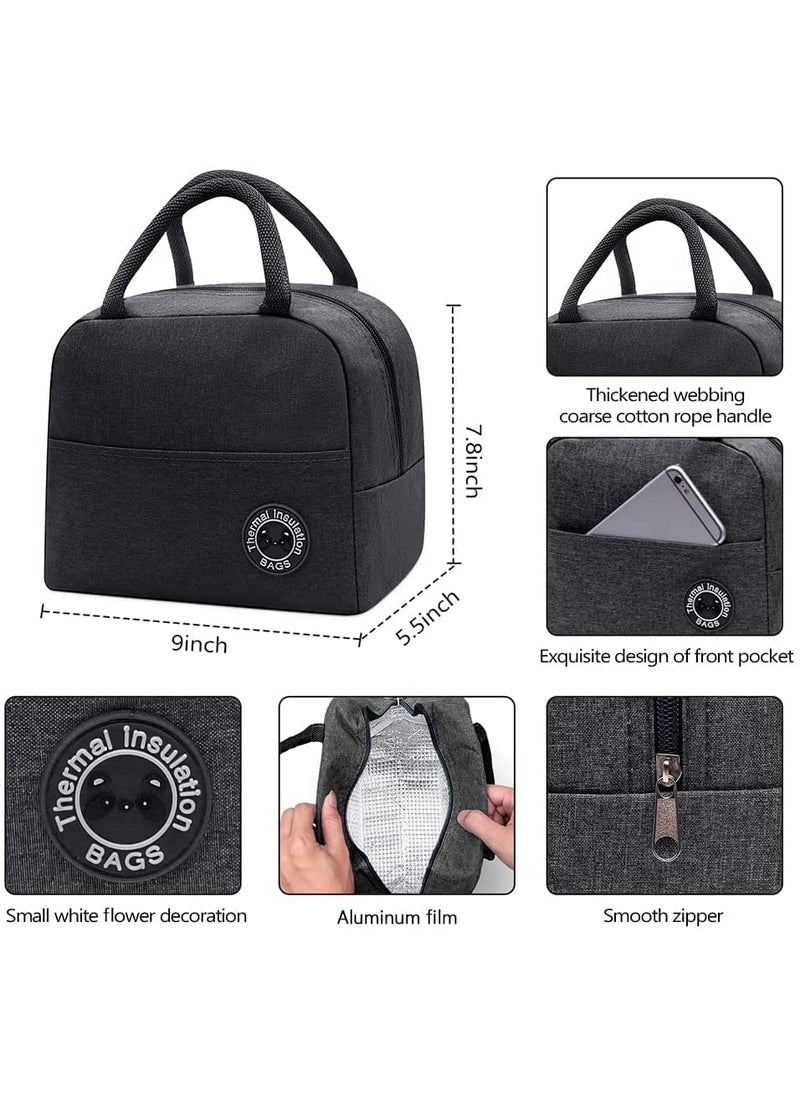 DIVHUK DIVHUK Insulated Lunch Box Bag for Men Lunch Bags for Office Women Leakproof Tiffin Bag Durable Lunch Box Bag for Adults Black  - Image 4
