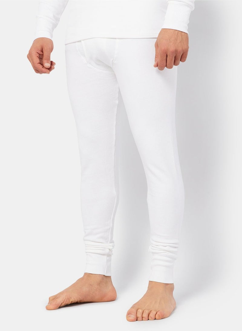 Dice Men's Cotton Thermal Long Underwear Set - White - Image 3