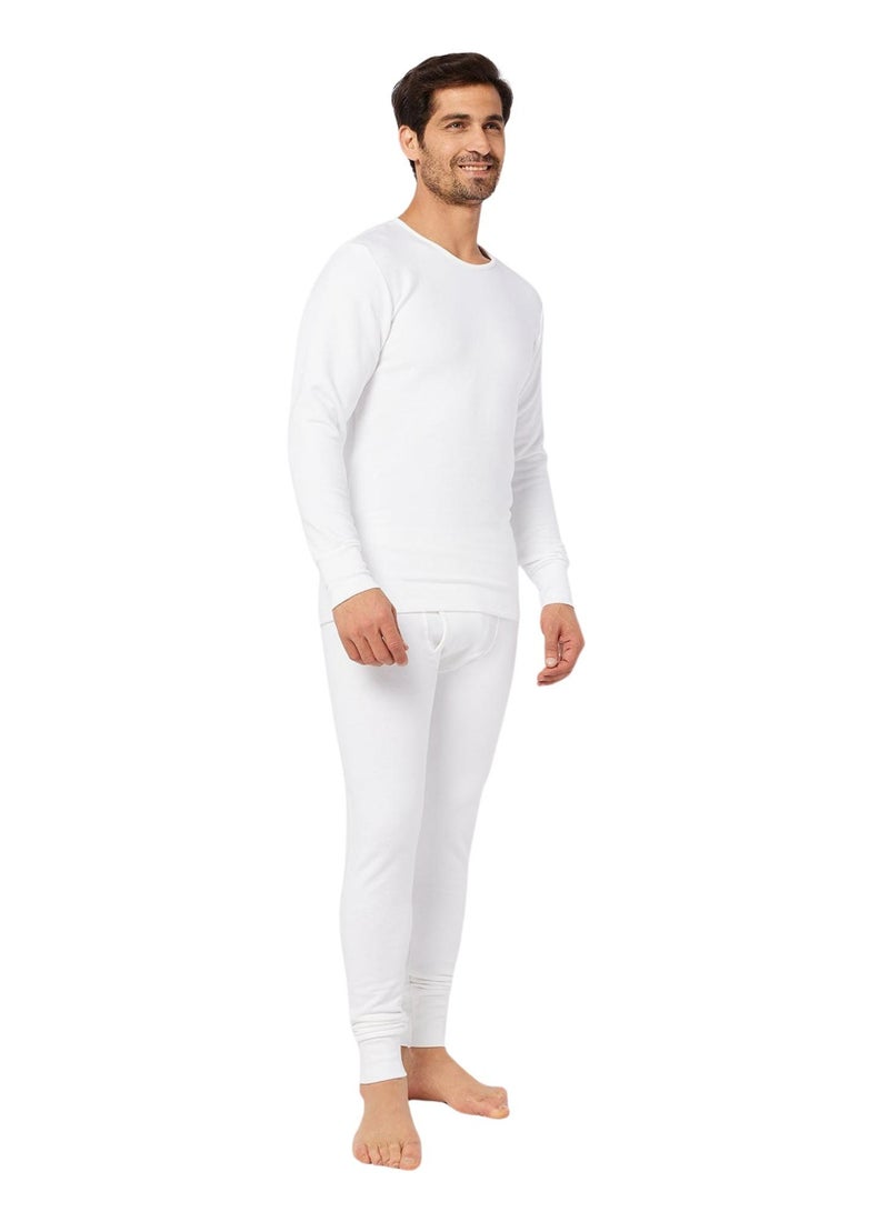 Dice Men's Cotton Thermal Long Underwear Set - White - Image 1