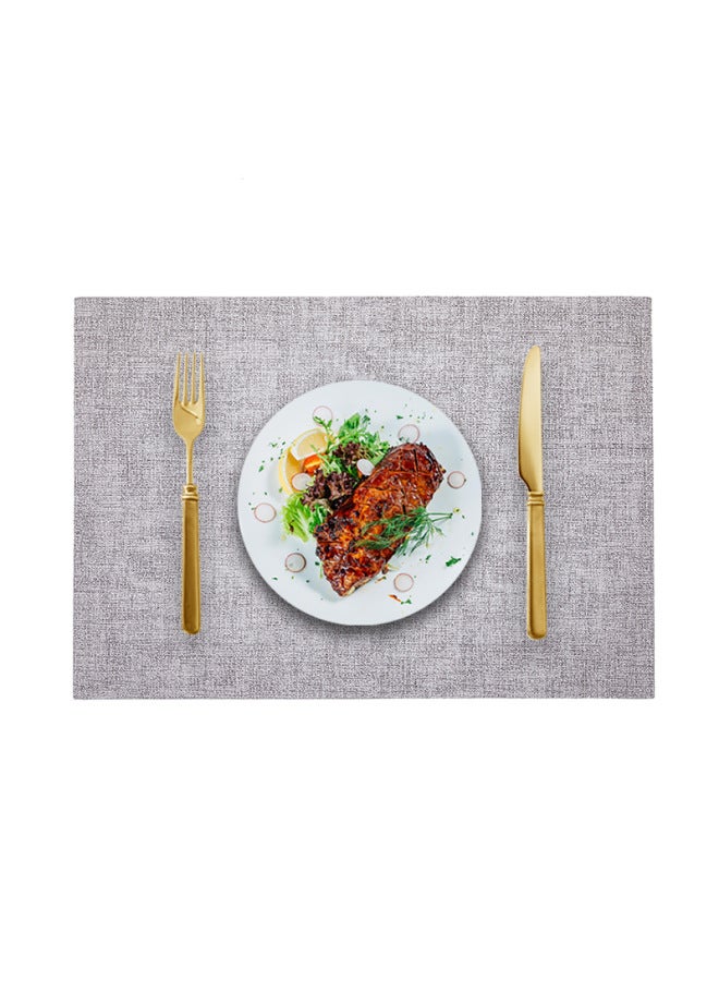 2025 Style Leather Placemat Waterproof Oil-Proof Heat Insulation Mat Hotel Premium Table Mat Nordic Ins Style Western Placemat-Color:Right Angle-grey-7#-Specifications:43cm×30cm - Image 1