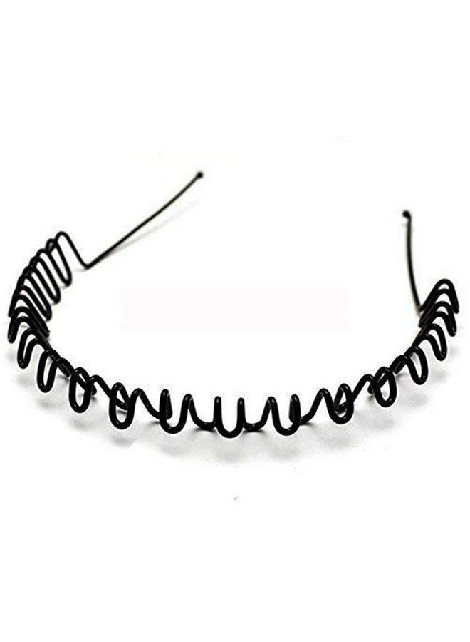 FOK 1 Pc Black Color Metal Wavy Zigzag Hair Band - Image 2