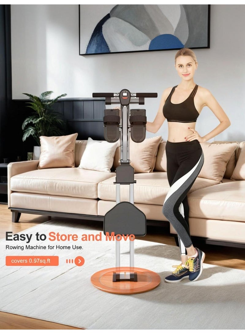 شو وو آلة تجديف، آلة تجديف صغيرة قابلة للتعديل، 12 مستوى من مقاومة تمرين الجسم بالكامل للمنزل، ارتفاع قابل للتعديل، تأثير منخفض - Image 4