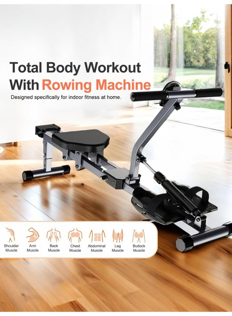 شو وو آلة تجديف، آلة تجديف صغيرة قابلة للتعديل، 12 مستوى من مقاومة تمرين الجسم بالكامل للمنزل، ارتفاع قابل للتعديل، تأثير منخفض - Image 2