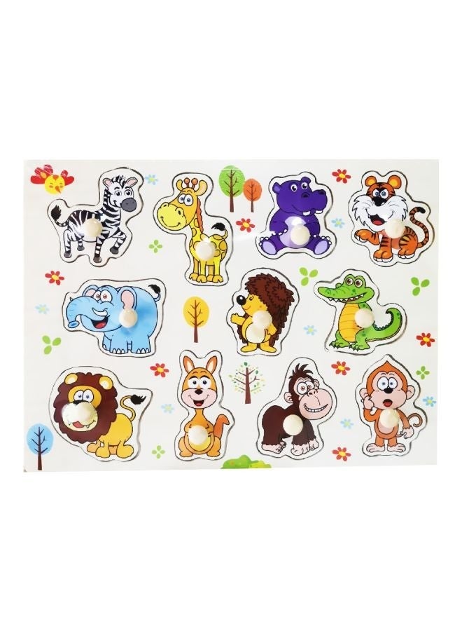 Wooden Peg Puzzle for Boys Girls, Montessori Educational Learning Puzzles Set, Montessori Jigsaw Puzzle Set, Brain Teaser Animal Puzzle for Kids 3 4 5 Years Old, BPA Free Preschool Gifts for Girls and Boys - Image 1