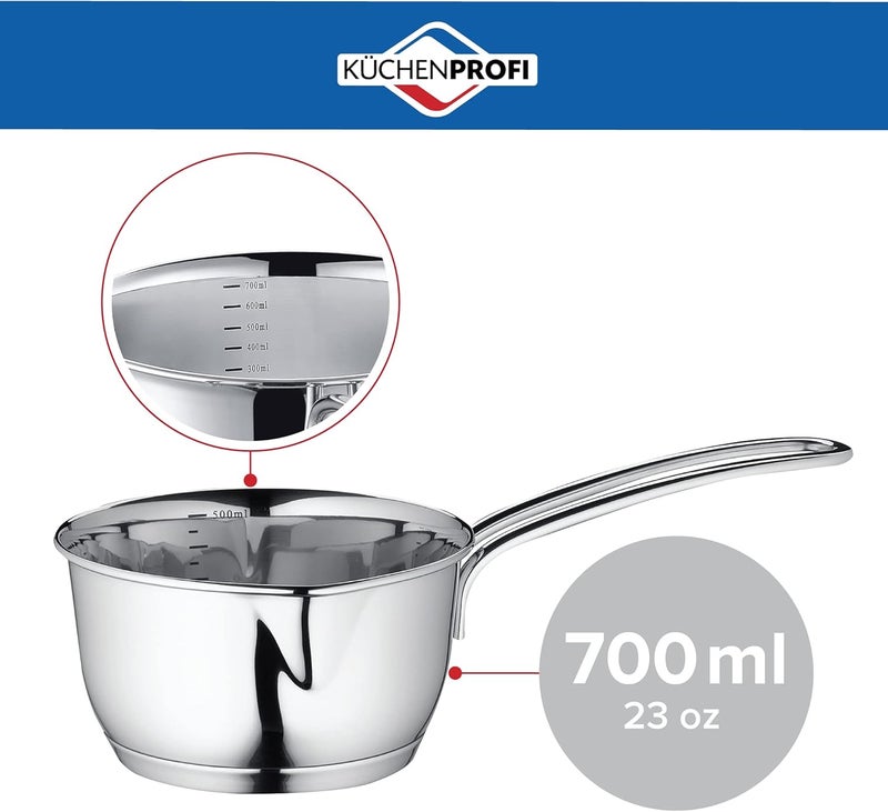 Küchenprofi Stainless Steel Saucepan with Clad Bottom, 23-Ounce,Silver - Image 2