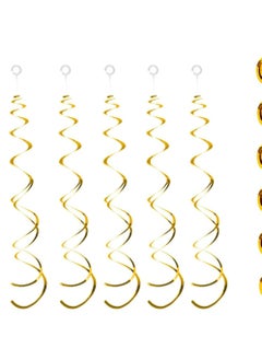 Excefore Gold Hanging Swirl Decorations 30 Pieces of Plastic Streamer Party Swirl Spiral Decorations for Ceiling Wedding Baby Shower Birthday Party Supply Party Decoration Birthday Decoration  - Image 1