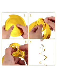 Excefore Gold Hanging Swirl Decorations 30 Pieces of Plastic Streamer Party Swirl Spiral Decorations for Ceiling Wedding Baby Shower Birthday Party Supply Party Decoration Birthday Decoration  - Image 3