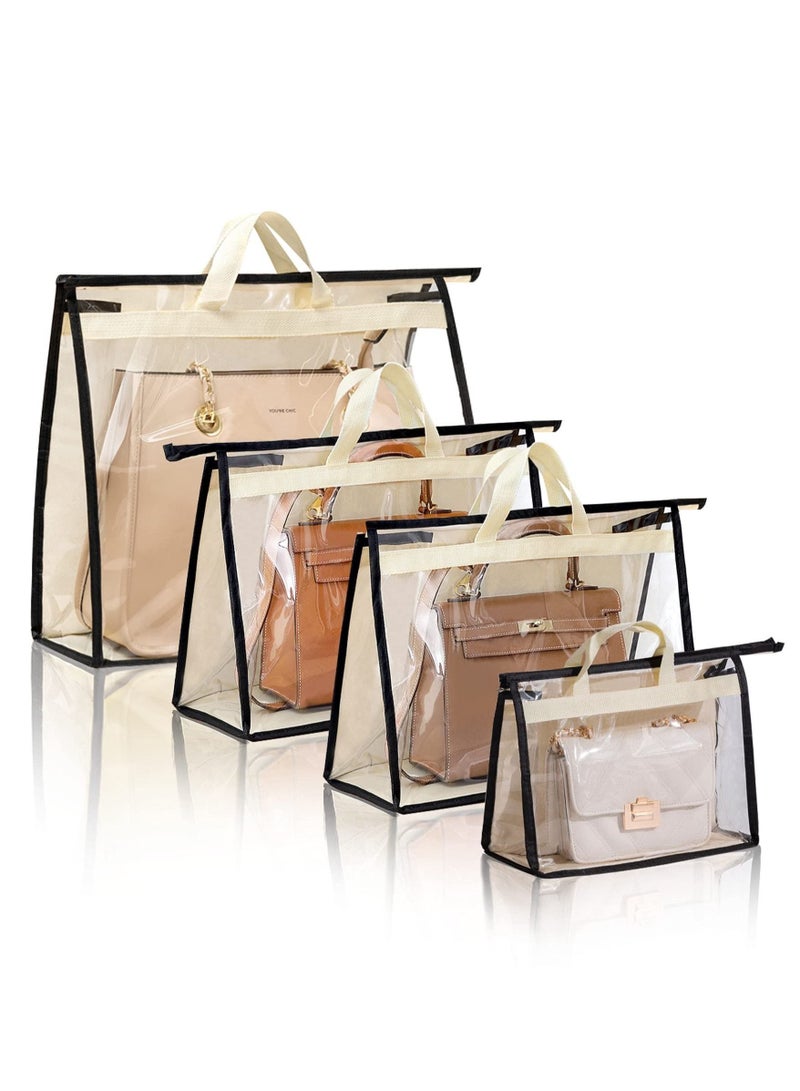 4 Pack Handbag Dust Bags Clear Purse Storage Organizer