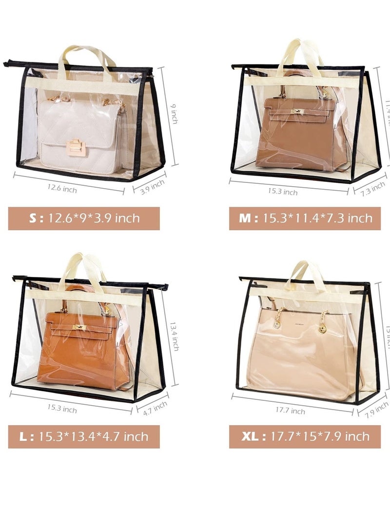 4 Pack Handbag Dust Bags Clear Purse Storage Organizer