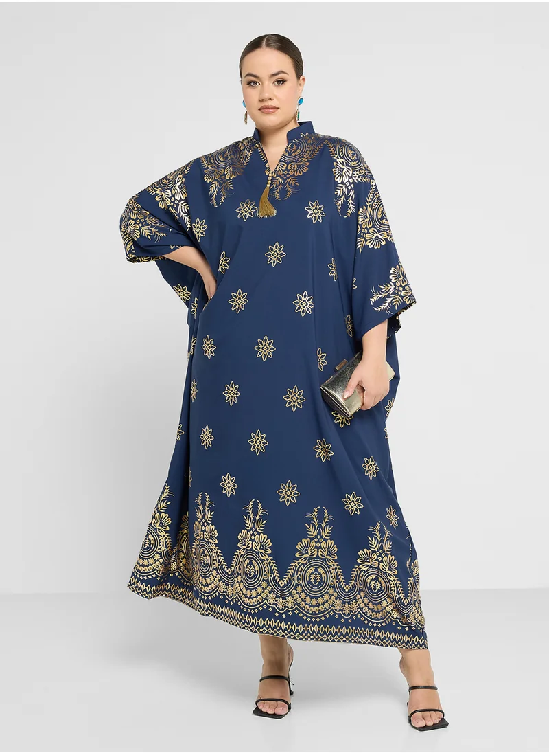 Khizana Plus size foil print dress