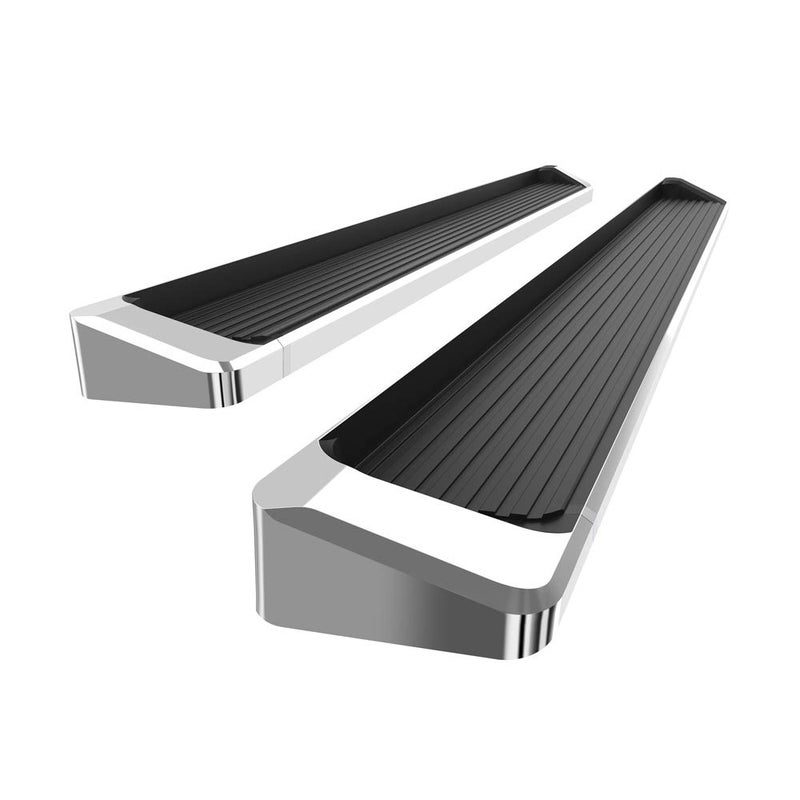 Generic HD Ridez Running Board 6" Silver Compatible with Toyota Tundra 2007-2021 CrewMax (Nerf Bar Side Steps Side Bars)  - Image 1