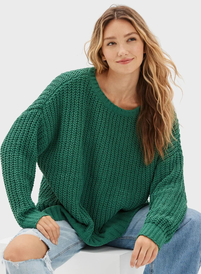 American Eagle Knitted Round Neck Sweater