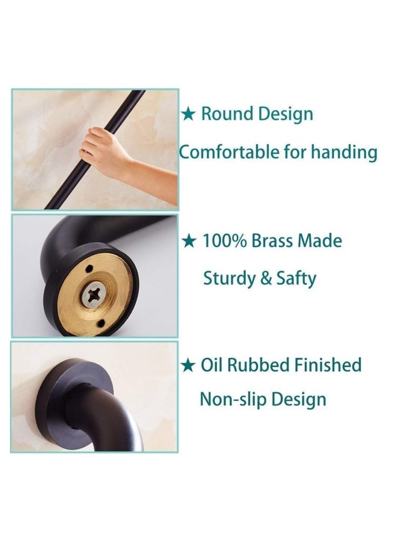 20 Inch Stainless Steel Shower Grab Bar, Oil Rubbed Black Shower Handle,Bathroom Balance Bar,Safety Hand Rail Support Bar for Handicap Elderly Injury,Senior Assist Bar,Wall Concealed Mount Handle - Image 3