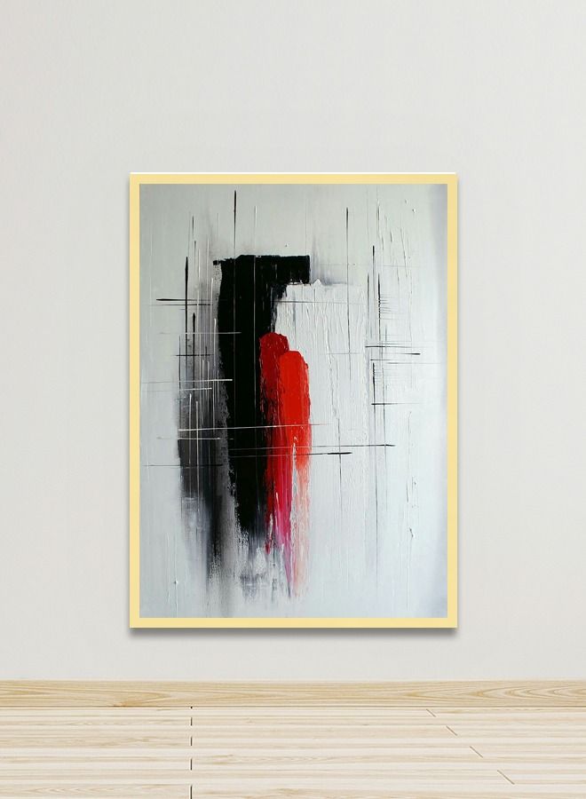 ماركتنا لوحة جدارية قماشية فنية لتزيين الحائط بتصميم عصري مع برواز ذهبي مجوف مقاس 120x80سم قطعة واحدة - Image 1