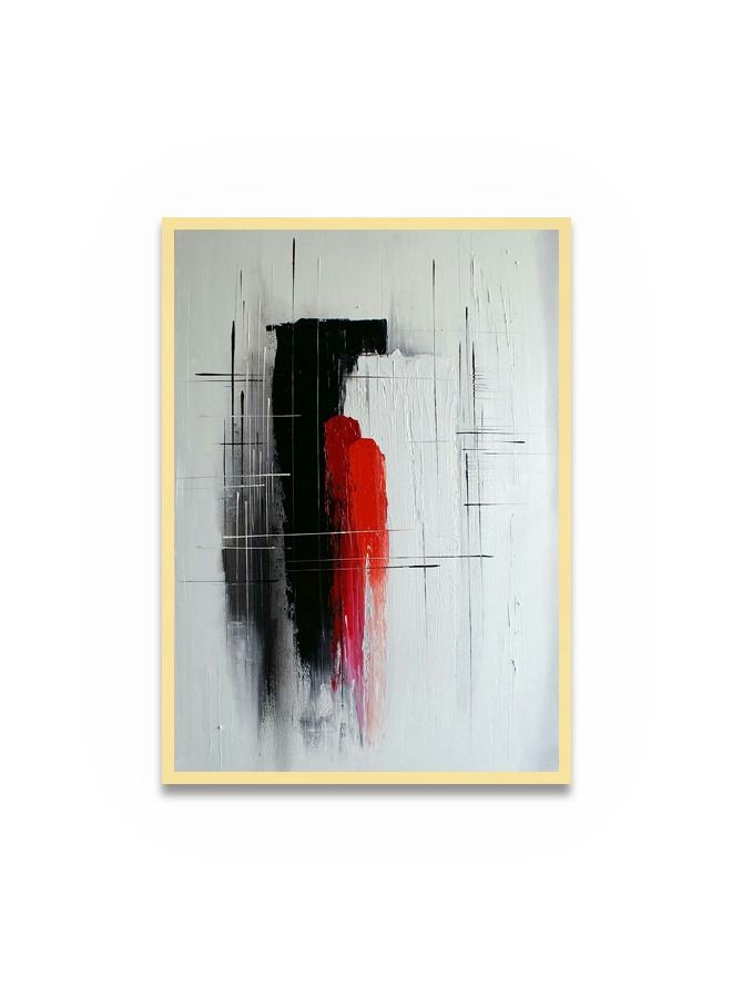 ماركتنا لوحة جدارية قماشية فنية لتزيين الحائط بتصميم عصري مع برواز ذهبي مجوف مقاس 120x80سم قطعة واحدة - Image 2