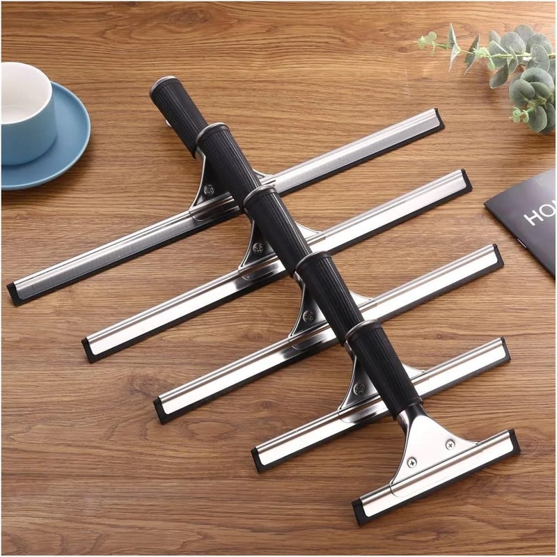 Glass Scraping Artifact Window Brush Cleaning Wiper Single-Sided Floor Squeegee(Black 45cm) - Image 3