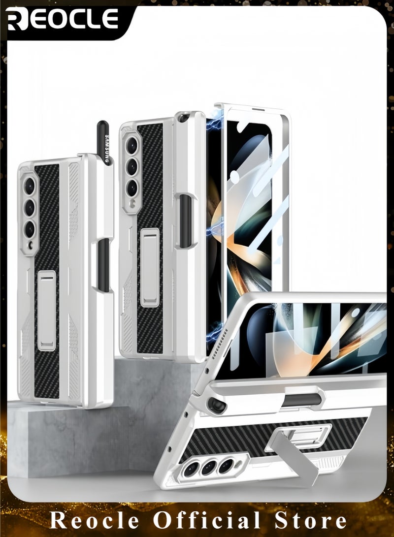 REOCLE Samsung Galaxy Z Fold 3 Case with S Pen Hinges Protect The Built-in Pen Holder with Screen Protector and Stand Drop Protection Case - Image 1