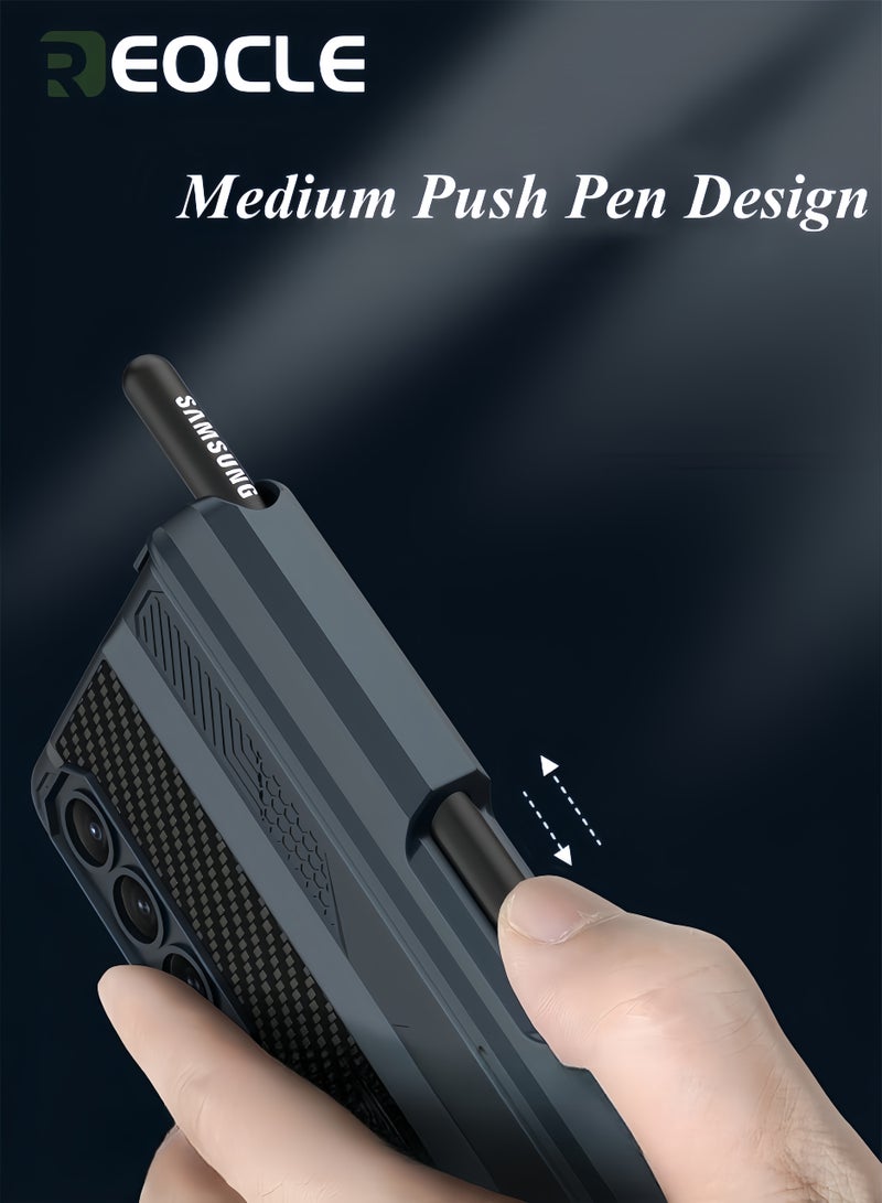 REOCLE Samsung Galaxy Z Fold 3 Case with S Pen Hinges Protect The Built-in Pen Holder with Screen Protector and Stand Drop Protection Case - Image 3