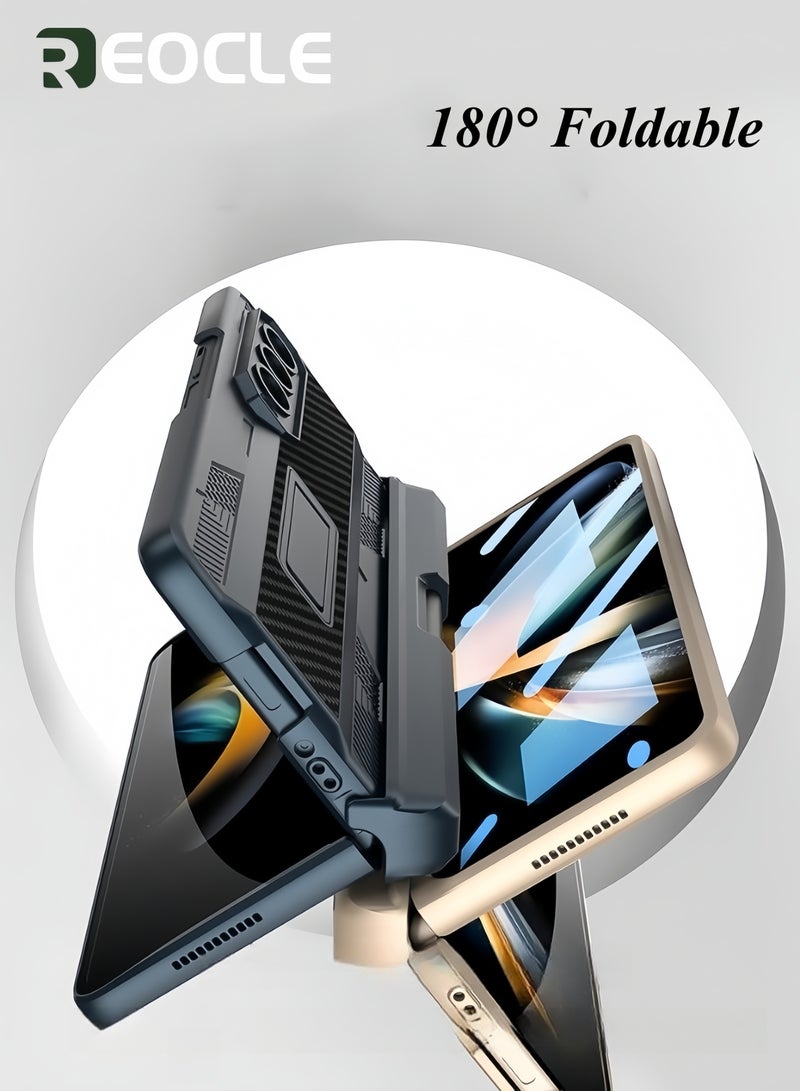REOCLE Samsung Galaxy Z Fold 3 Case with S Pen Hinges Protect The Built-in Pen Holder with Screen Protector and Stand Drop Protection Case - Image 2