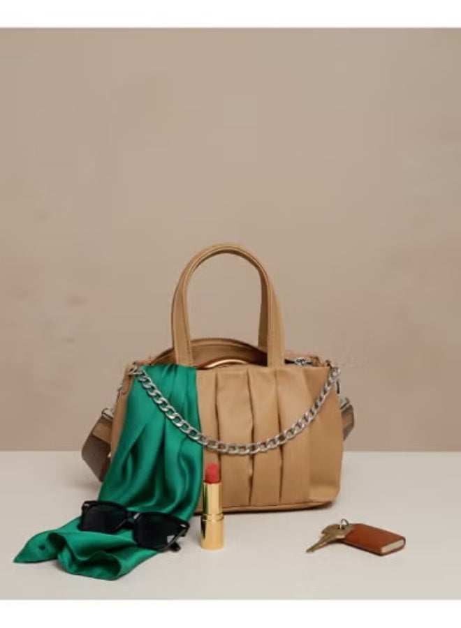 Stylish 2-Way Waterproof Crossbody & Hand Bag for Women with Metal Chain Detail - Image 3