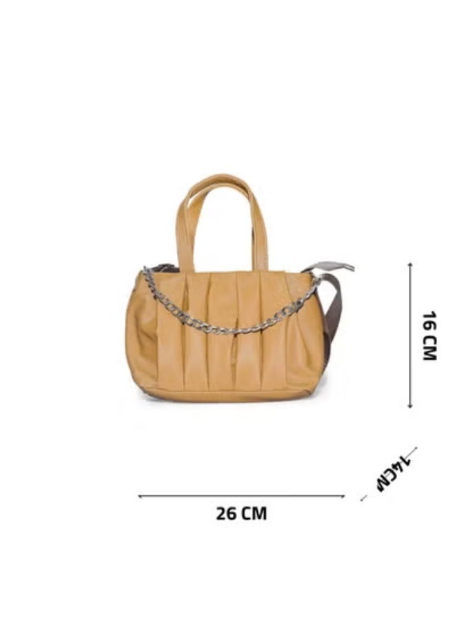 Stylish 2-Way Waterproof Crossbody & Hand Bag for Women with Metal Chain Detail - Image 2