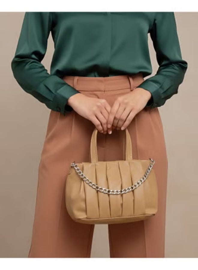 Stylish 2-Way Waterproof Crossbody & Hand Bag for Women with Metal Chain Detail - Image 4