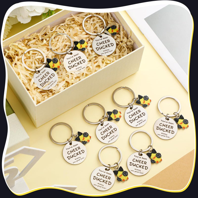 Nosiny 20 Pcs Cheer Gifts Bulk Duck Cheerleader Keychain Team Gift You've Been Cheer Duck Keychain for Team Cheerleader(Black) - Image 4