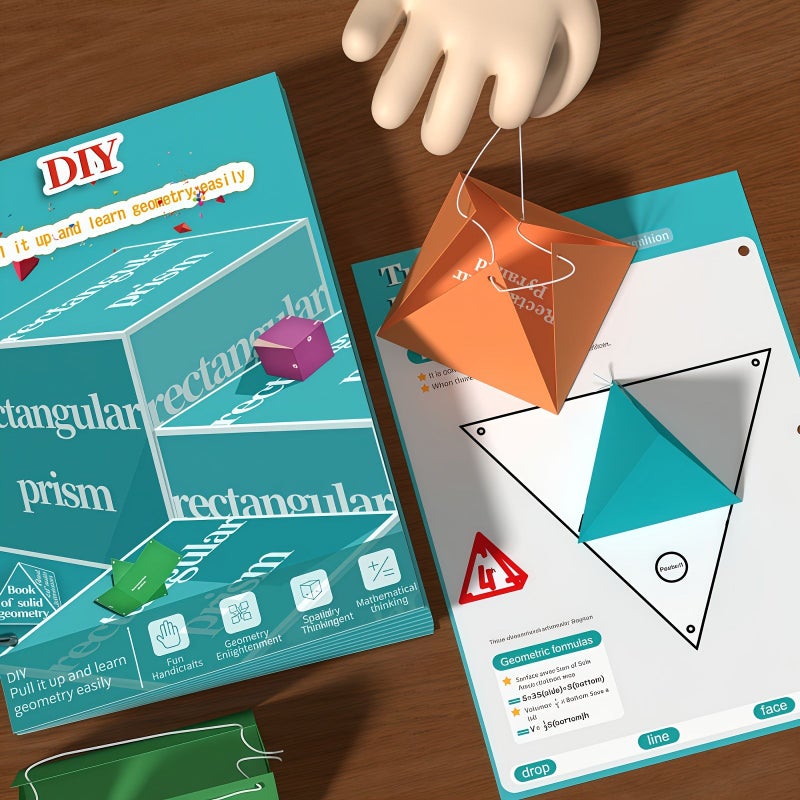 مجموعة أدوات تعليم الهندسة ثلاثية الأبعاد DIY - نموذج طي هندسي ثلاثي الأبعاد للطلاب - تعلم تفاعلي عملي للرياضيات المكانية - Image 4