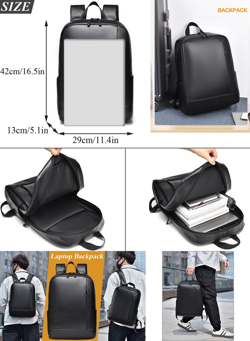 Qiccijoo Laptop Backpack Computer Backpack Fits up to 15.6 Inch Laptop Water-Repellent Travel Backpack Casual Daypack for Business/College/Women/Men(Black) - Image 2