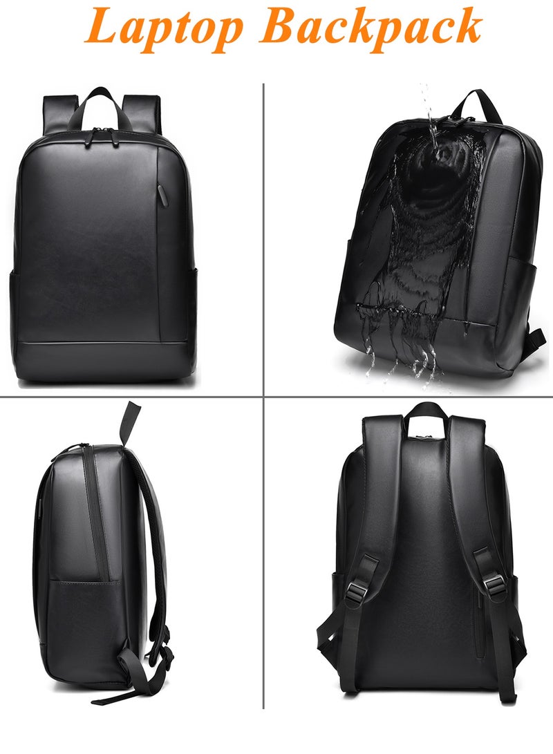 Qiccijoo Laptop Backpack Computer Backpack Fits up to 15.6 Inch Laptop Water-Repellent Travel Backpack Casual Daypack for Business/College/Women/Men(Black) - Image 3