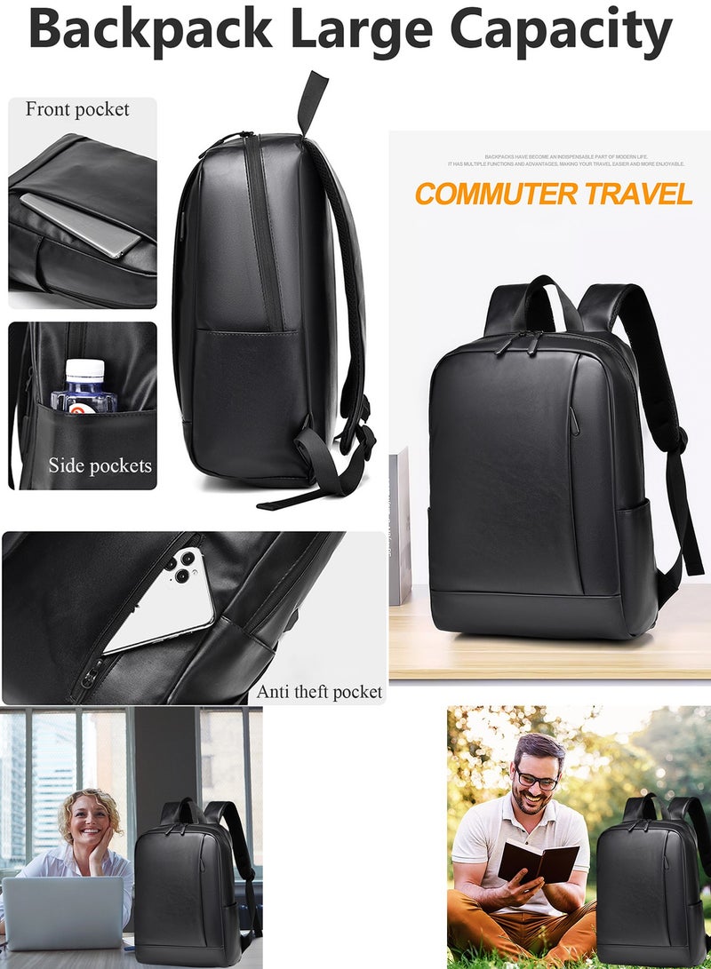 Qiccijoo Laptop Backpack Computer Backpack Fits up to 15.6 Inch Laptop Water-Repellent Travel Backpack Casual Daypack for Business/College/Women/Men(Black) - Image 4