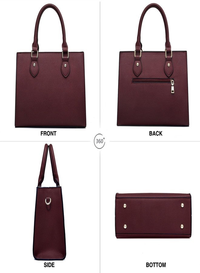 CHICAROUSAL Crossbody Purses and Handbags for Women PU Leather Tote Top Handle Satchel Shoulder Bags (Liz Burgundy) - Image 4