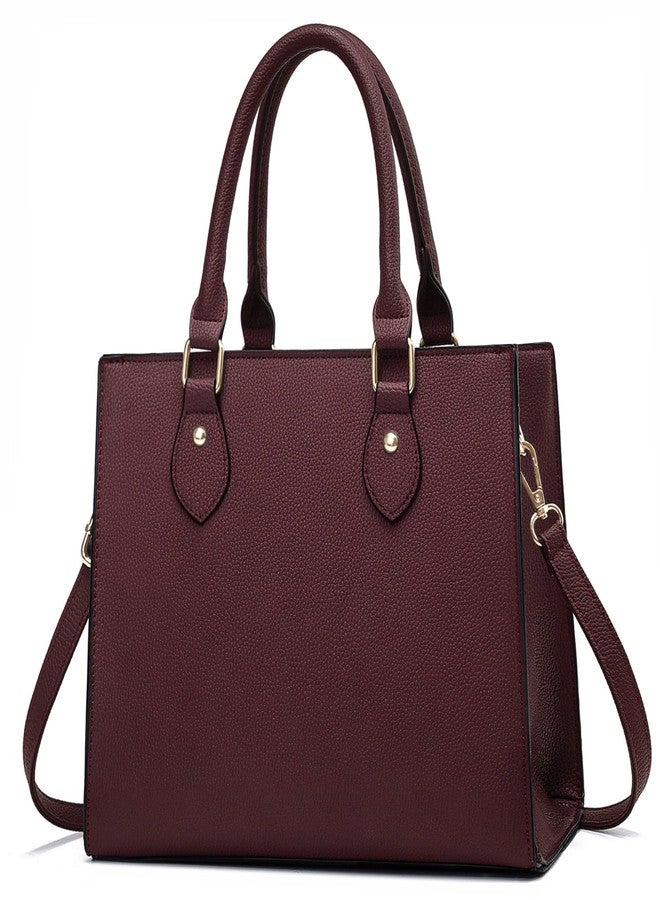 CHICAROUSAL Crossbody Purses and Handbags for Women PU Leather Tote Top Handle Satchel Shoulder Bags (Liz Burgundy) - Image 1