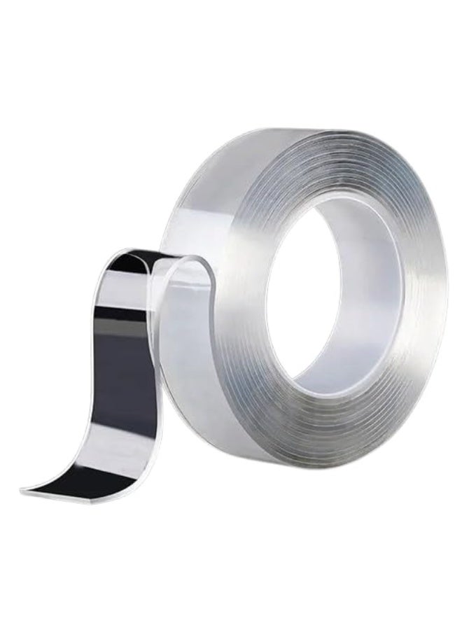 طقم شريط لاصق دبل فيس شفاف عدد 2 قطعة خامة عالية الجودة قوية ومتينة متعدد الاستخدامات للتثبيت المنزلي والمكتبي والسيارة (HY) - Image 3