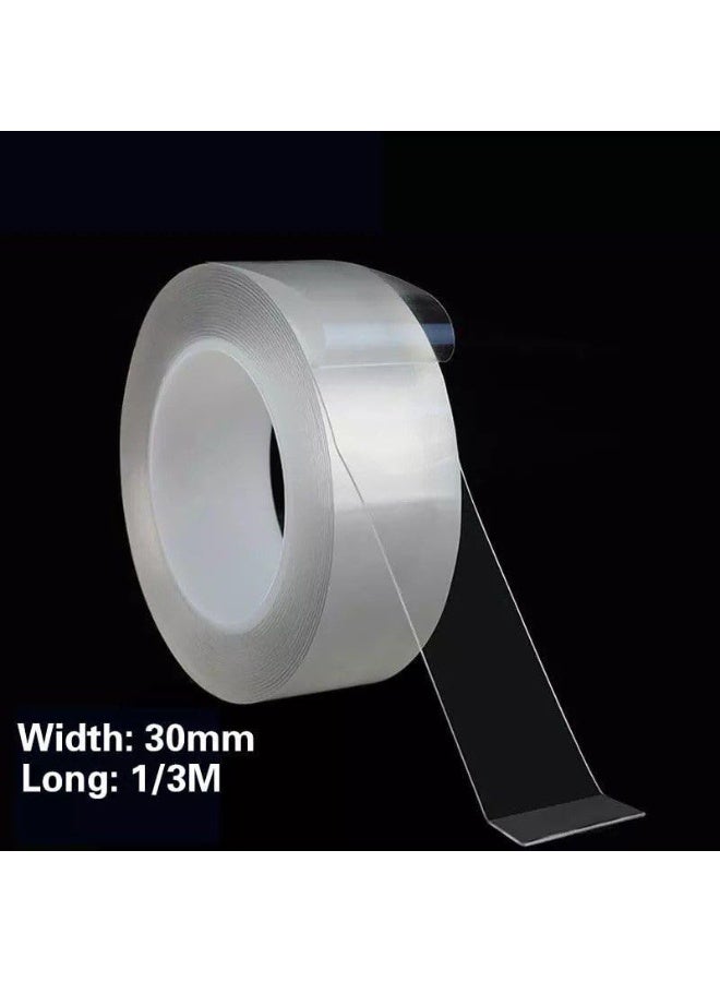 طقم شريط لاصق دبل فيس شفاف عدد 2 قطعة خامة عالية الجودة قوية ومتينة متعدد الاستخدامات للتثبيت المنزلي والمكتبي والسيارة (HY) - Image 2