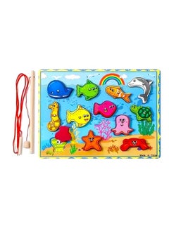 VIO Magnetic Wooden Fishing Game Educational Kindergarten Toys Fine Motor Skills Interactive Play Learning Baby Toddlers Preschool Activity Developmental Toy Engaging Travel Fun  - Image 1