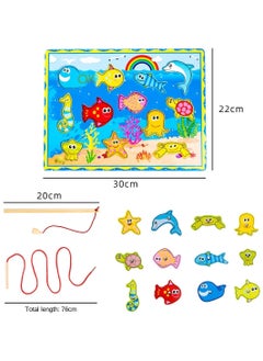 VIO Magnetic Wooden Fishing Game Educational Kindergarten Toys Fine Motor Skills Interactive Play Learning Baby Toddlers Preschool Activity Developmental Toy Engaging Travel Fun  - Image 3