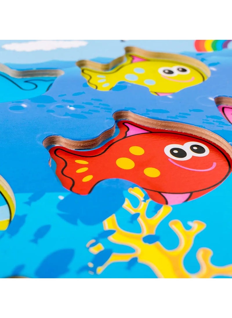 VIO Magnetic Wooden Fishing Game Educational Kindergarten Toys Fine Motor Skills Interactive Play Learning Baby Toddlers Preschool Activity Developmental Toy Engaging Travel Fun  - Image 4