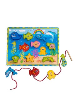 VIO Magnetic Wooden Fishing Game Educational Kindergarten Toys Fine Motor Skills Interactive Play Learning Baby Toddlers Preschool Activity Developmental Toy Engaging Travel Fun  - Image 5