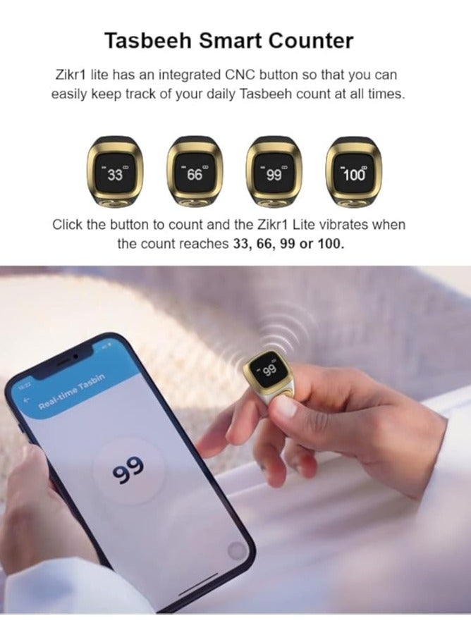 iQIBLA FOCUS iQIBLA Smart Zikr Ring Lite Black Grey 18MM - Image 5