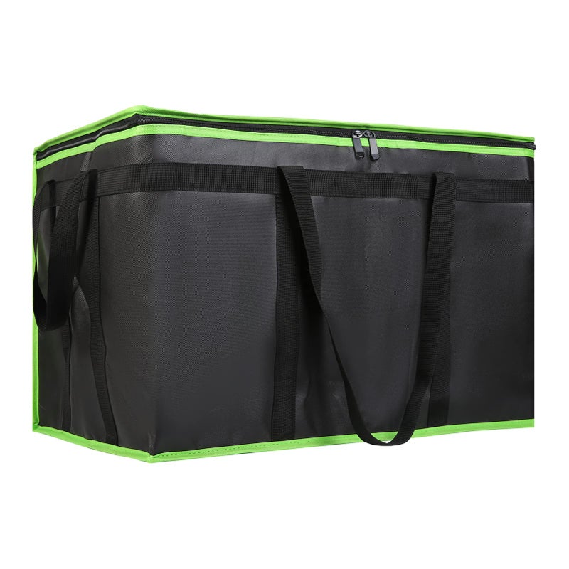 CIVJET 1-Pack Insulated Food Delivery Bag, XXX-Large Commercial Food Warmer for Delivery Drivers, Insulated Reusable Grocery Cooler/Hot Bags, Tote Bag for Shopping/Travel, Black with Green Edge - Image 1