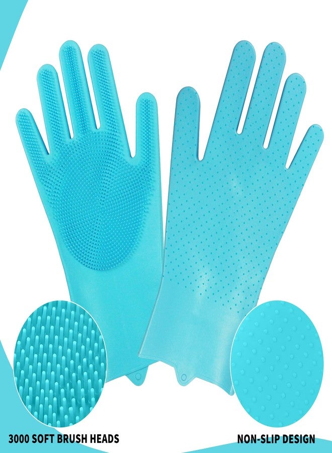 DUFFOBAN Pet Grooming Gloves - Cat and Dog Glove Brush, High Efficiency Pet Hair Removal Massage Gloves, Silicone Bath Cleaning Gloves (1 Pair) - Image 2