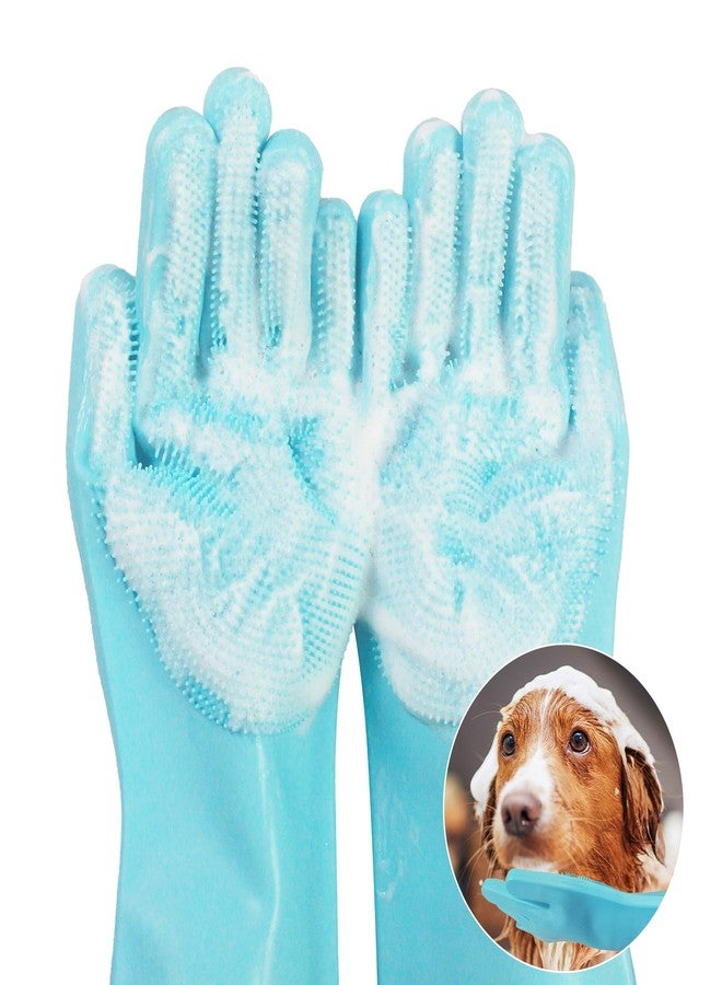 DUFFOBAN Pet Grooming Gloves - Cat and Dog Glove Brush, High Efficiency Pet Hair Removal Massage Gloves, Silicone Bath Cleaning Gloves (1 Pair) - Image 1