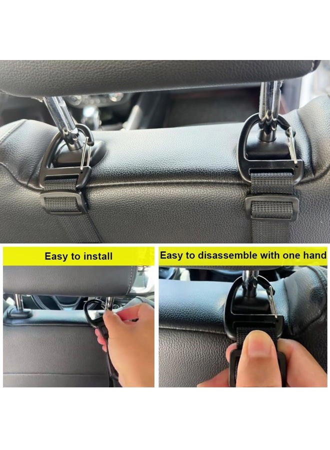 BEATUNEE Car Headrest Hooks, Backseat Storage Organizer Hangers, Universal Vehicle Seat Back Hooks, 4 Pack - Image 4