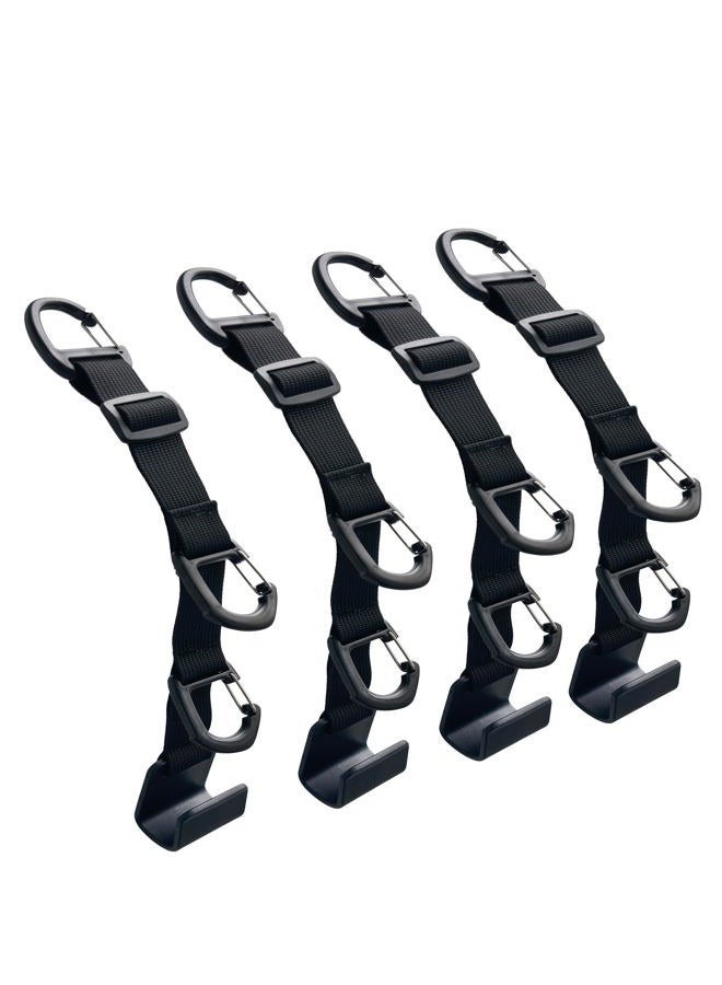 BEATUNEE Car Headrest Hooks, Backseat Storage Organizer Hangers, Universal Vehicle Seat Back Hooks, 4 Pack - Image 1