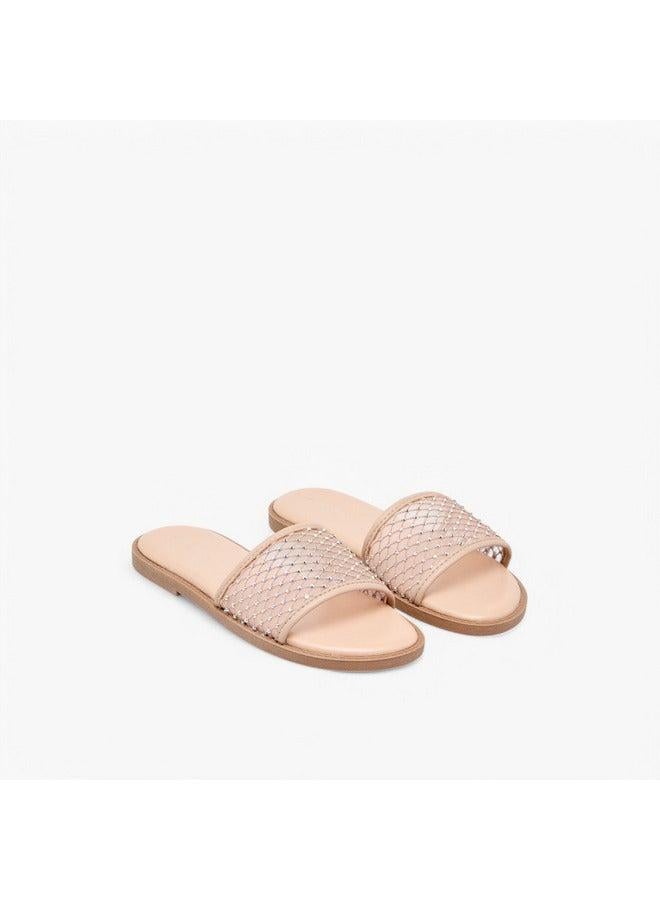Flora Bella By Shoexpress Girls Embellished Slip-On Sandals - Image 3