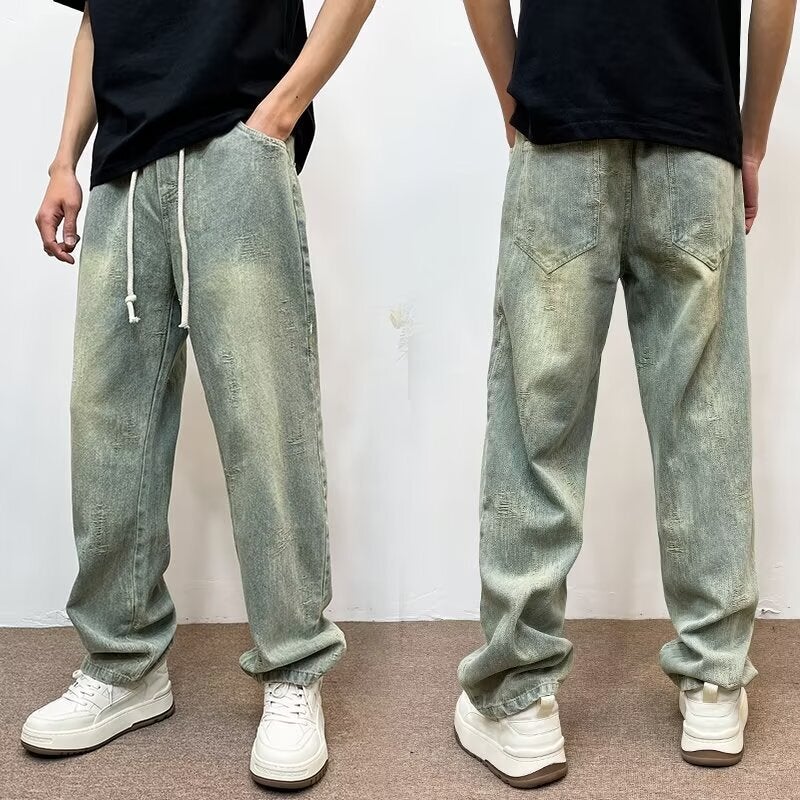 Unisex Classic Denim Jeans Loose Fit Daily Outdoor Wear - Image 2