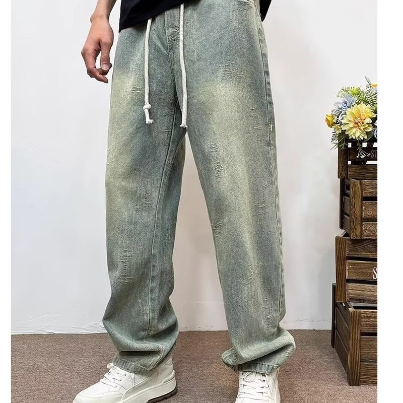 Unisex Classic Denim Jeans Loose Fit Daily Outdoor Wear - Image 4